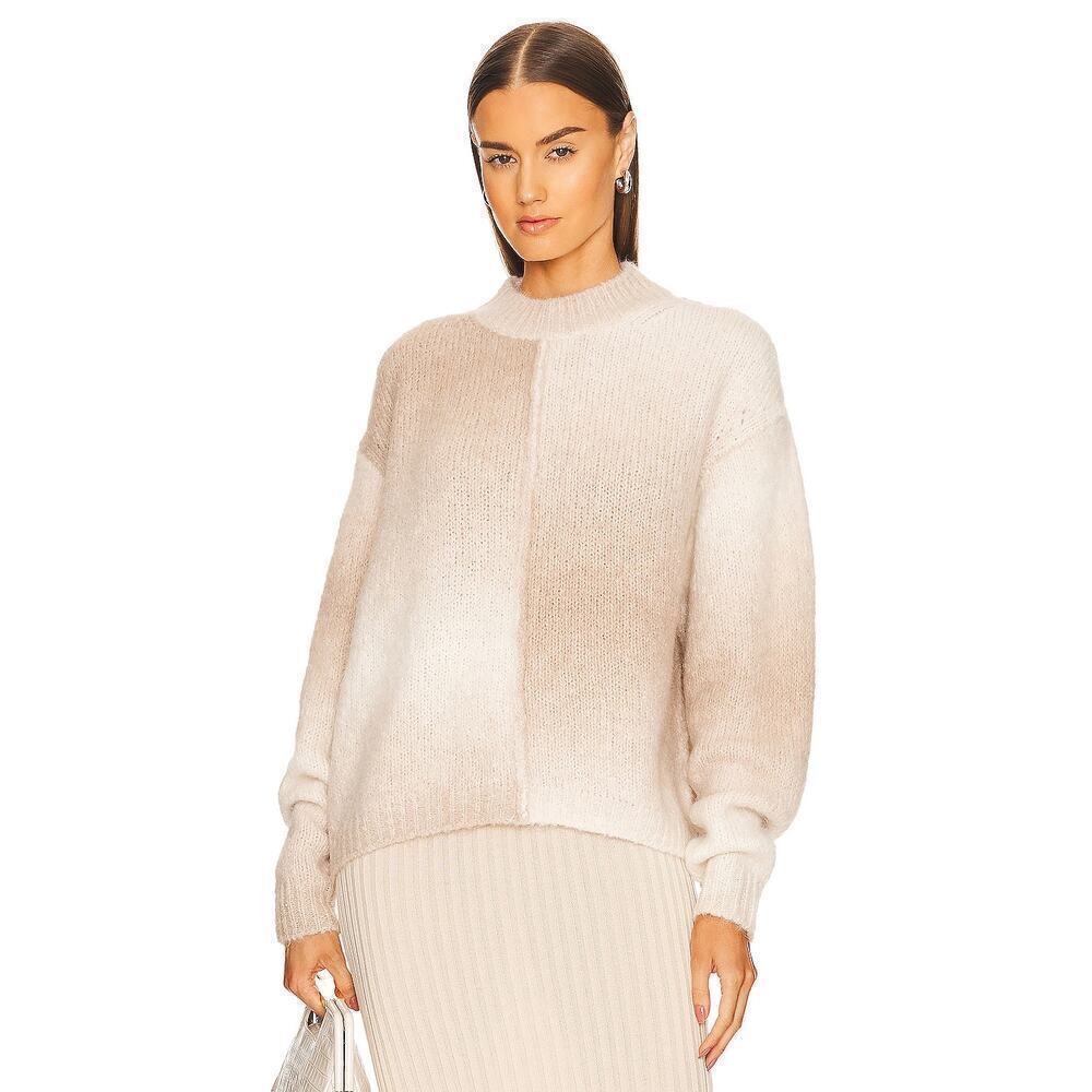 Brochu Walker Ro Alpaca Blend Mock Neck Pullover Sweater Perle Combo Size Medium